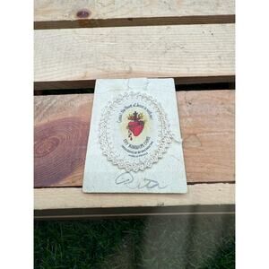 Antique Sacred Heart of Jesus Cloth Badge-France - 100 Days Indulgence